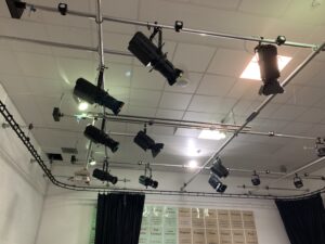 Installation of theatre lights on roof